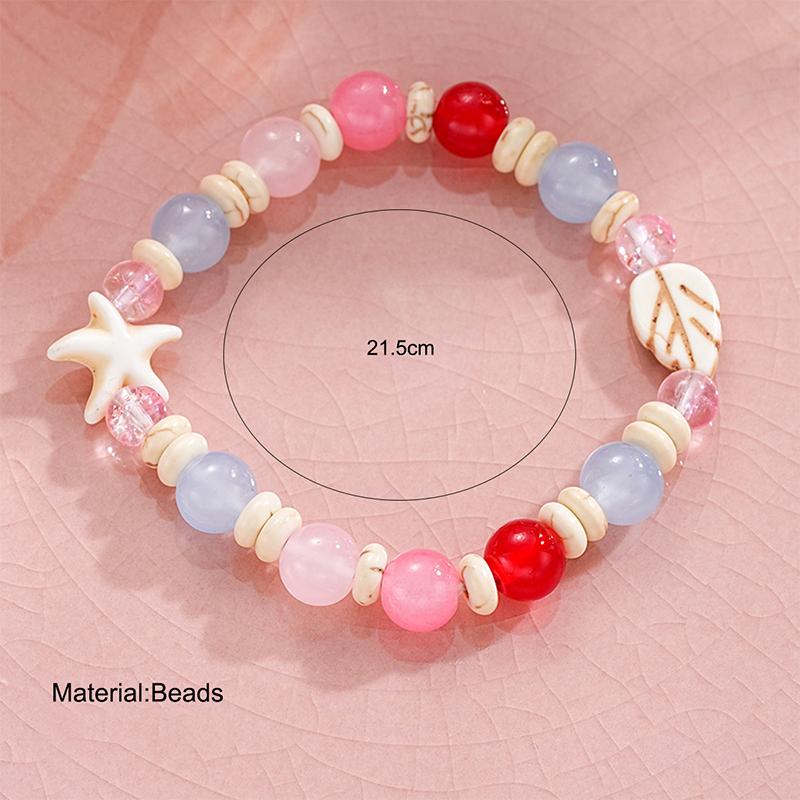 Браслет из бусин допамина для женщин и девочек, крошечная звезда, лист, морская звезда, эластичная цепочка, Y2K, пара, ювелирные изделия