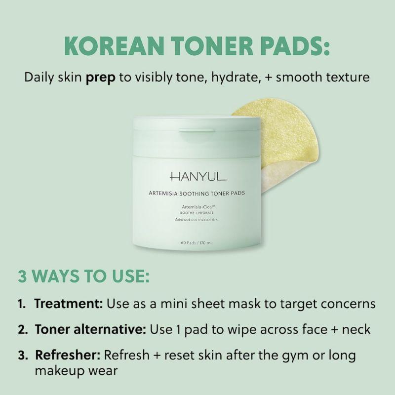 HANYUL Young Mugwort Calming Moisture Pad 170ml / 60 Pads (1pc)