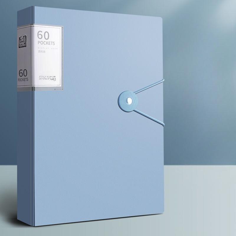 Папка-файл А4 с 60 карманами, Подходит для документов и бумаг формата А4, Материал ПП, Водонепроницаемая, Легко хранить и организовывать, Идеально для хранения файлов