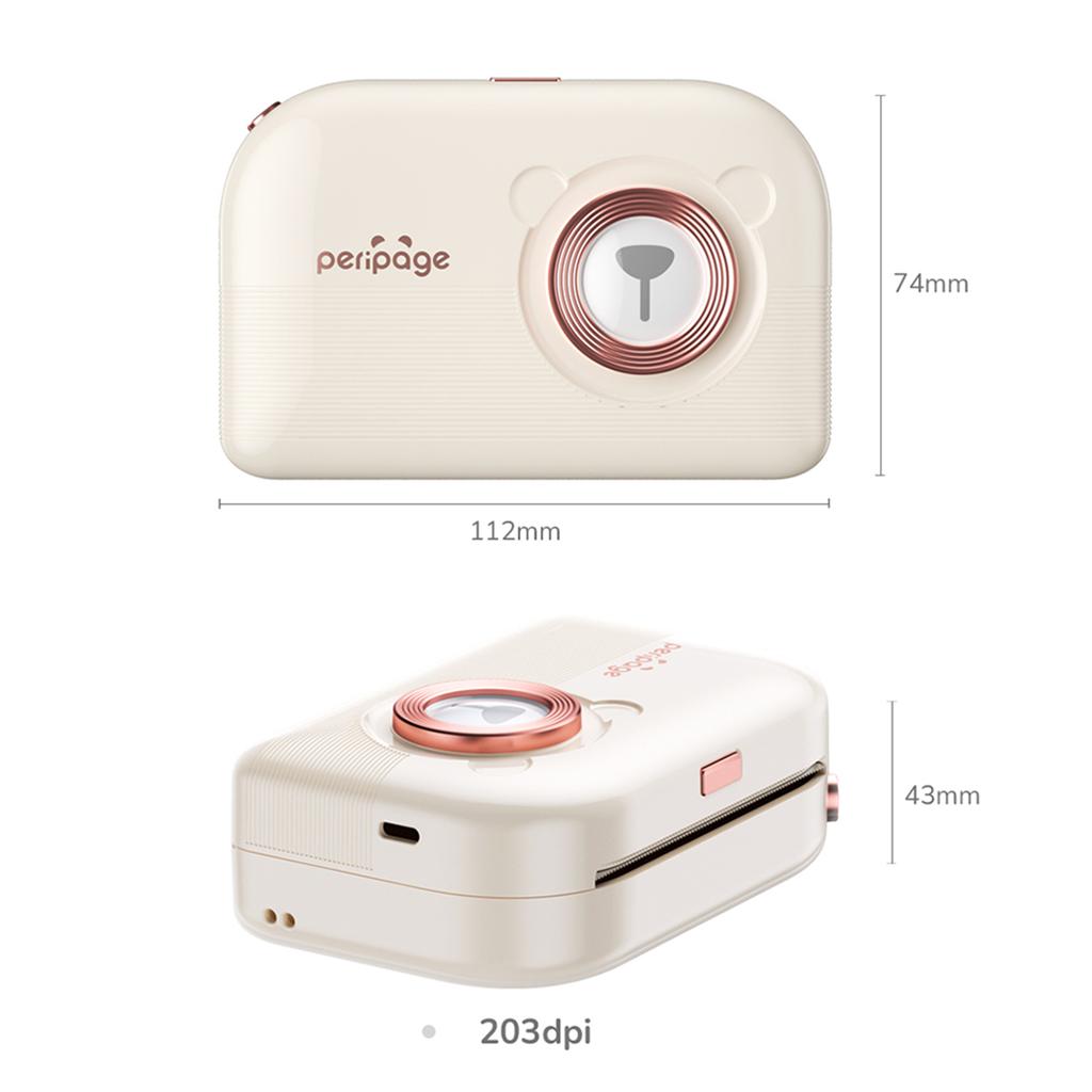 PeriPage A3X Mini Portable Photo Sticker Printer 203dpi BT Wireless Mobile Thermal Printer Receipt