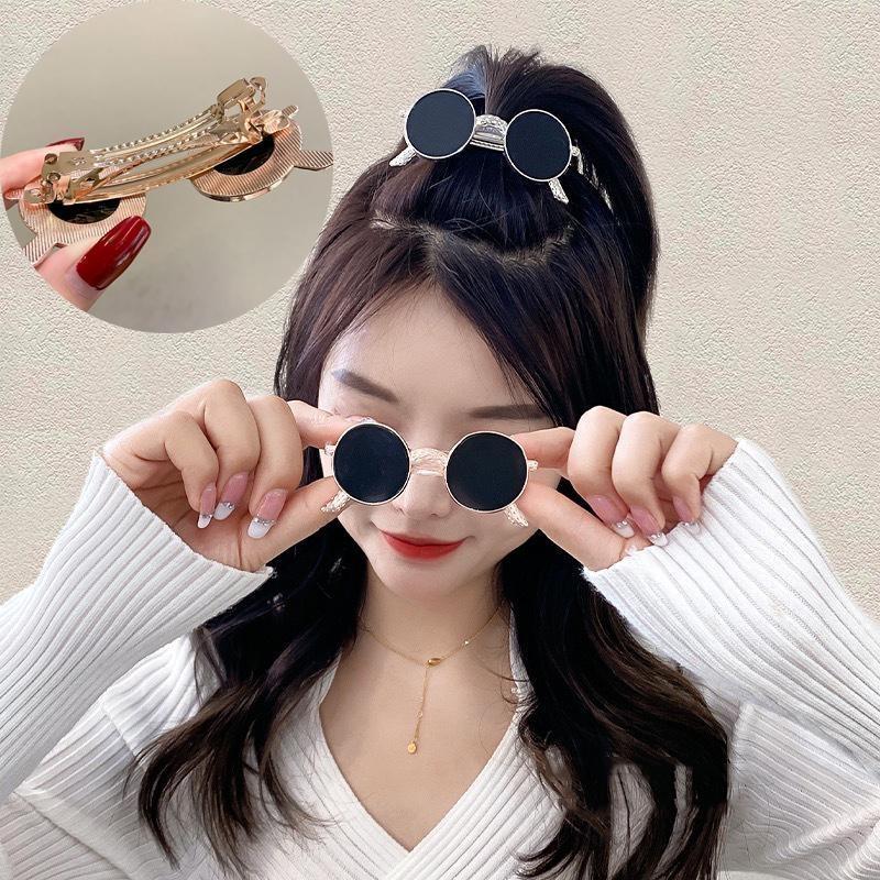 1 шт., модные забавные очаровательные заколки для волос, винтажные заколки в форме очков, заколки для волос для женщин, аксессуары для волос