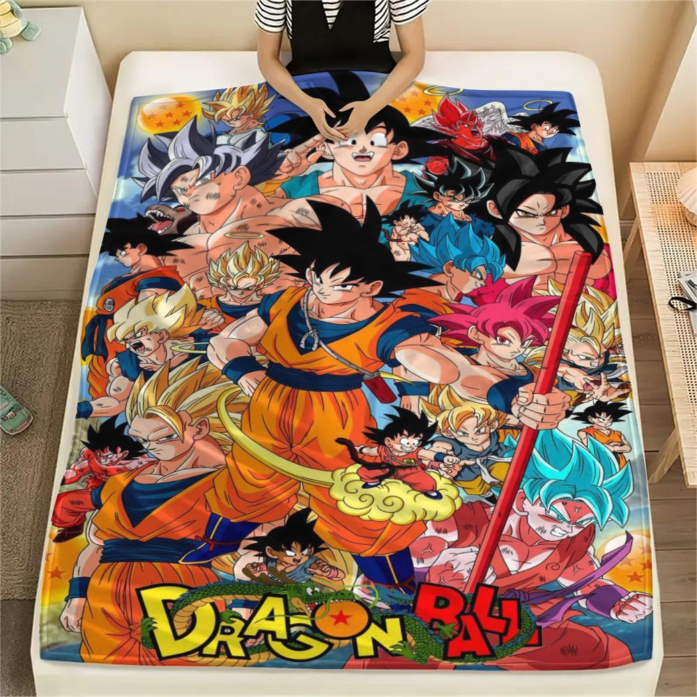 Dragon Ball Printed Design Flannel Blanket Warm Comfortable Throw for Sofa Bed Couch Travel and Picnic Blankets -xia19