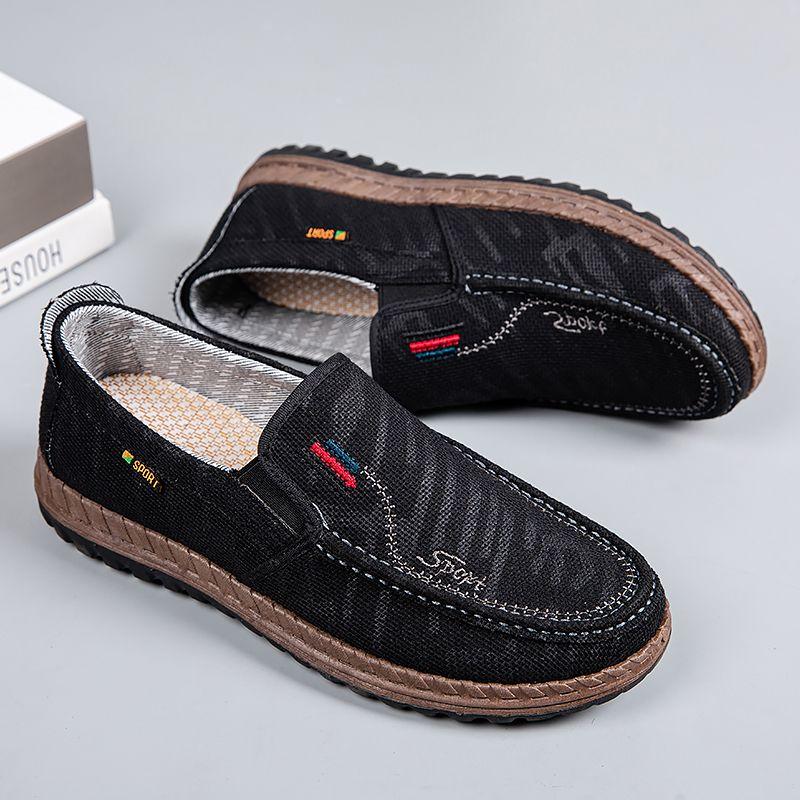 Мужская тканевая обувь «старый пекин», весна-осень, дышащая обувь с мягкой подошвой для папы среднего и пожилого возраста, нескользящая повседневная парусиновая обувь
