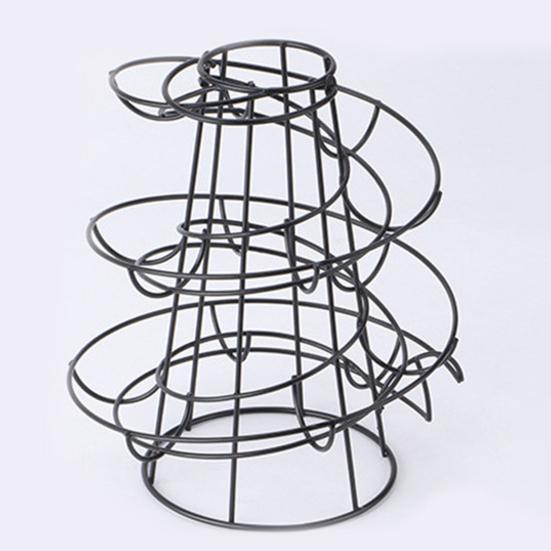 Egg Holder Spiral Storage Rack Rustproof Corrosion Resistant Hollow Bottom Design Egg Storage Shelf Dispenser