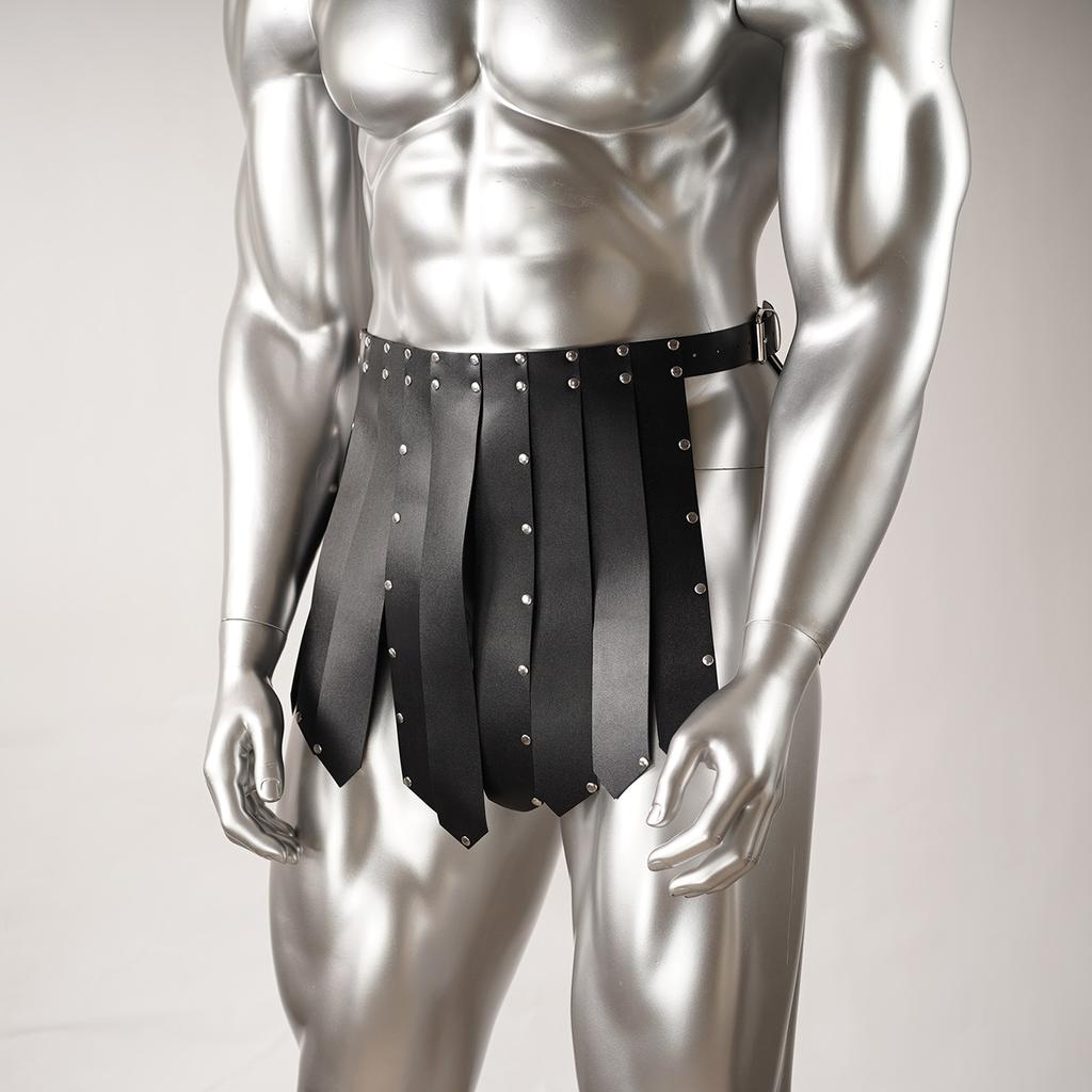 Готический мужской костюм гладиатора Римская юбка гладиатора с ремнями Harness из ПУ кожи подарки для него