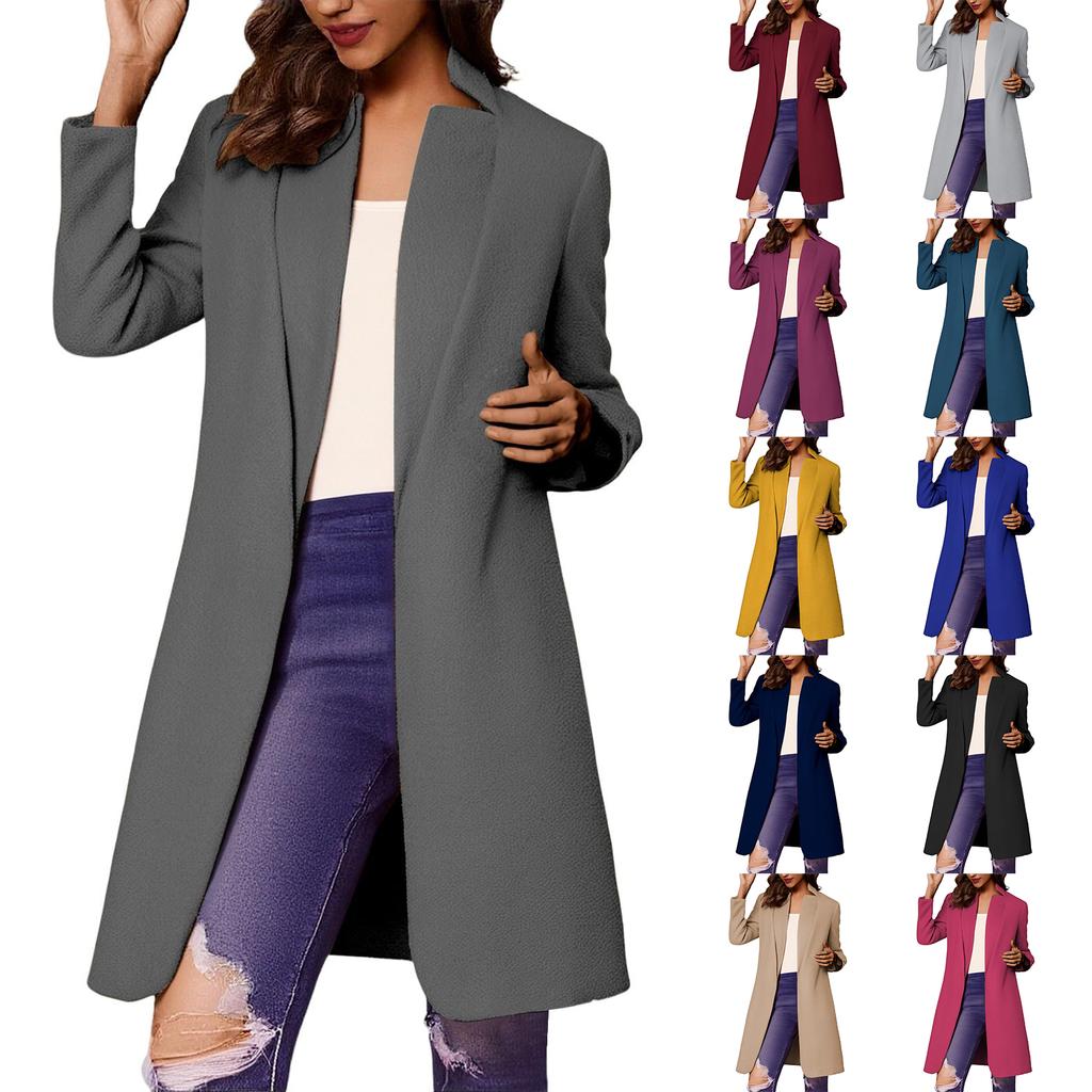 Модное женское пальто тренд больших размеров твидовый длинный пиджак костюм стильное и элегантное однотонное пальто