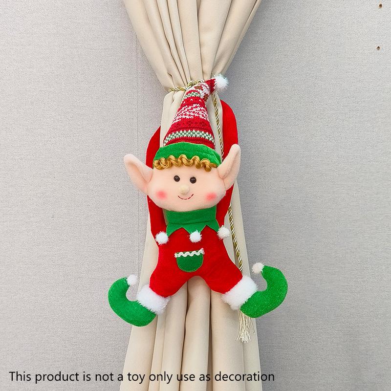 New fabric pointed hat elf doll door hanging curtains holding Christmas tree pendant decorations