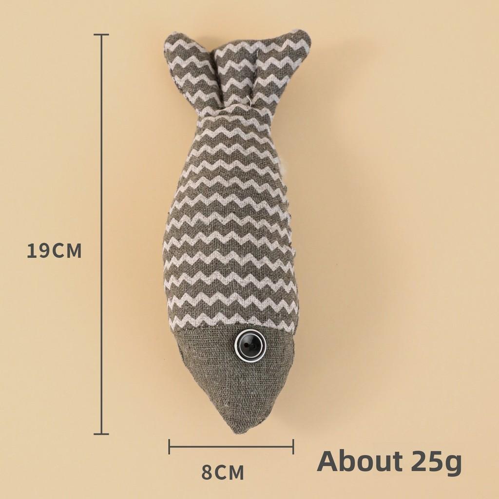 Pet Catnip Fish Chew Toy With Plush Material For Play And Dental Health