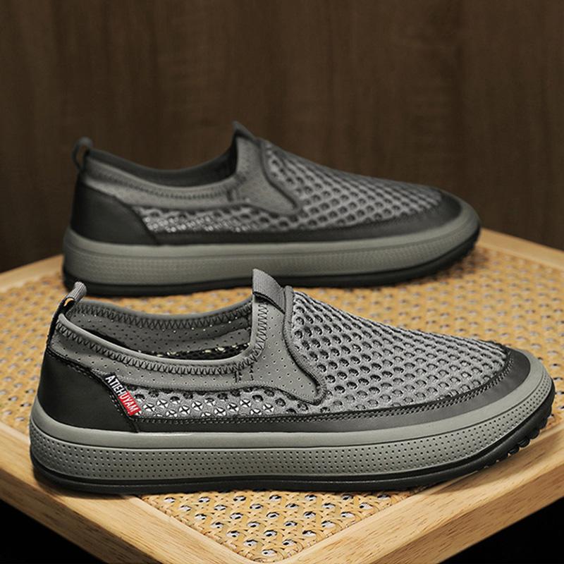 Мужские летние мокасины на платформе, повседневные спортивные теннисные кроссовки для мужчин 2024 года, удобная сетчатая обувь для походов на открытом воздухе