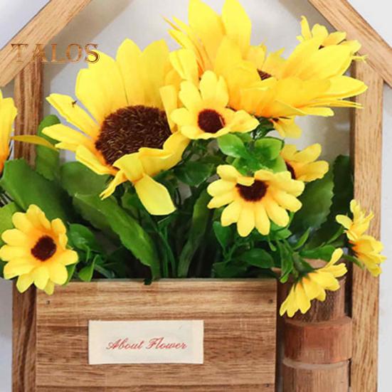 Деревянное настенное кашпо с искусственными цветами, искусственные цветы в горшках, домашний декор для стен, искусственные растения в горшках для сада, патио, гостиной, спальни, украшения