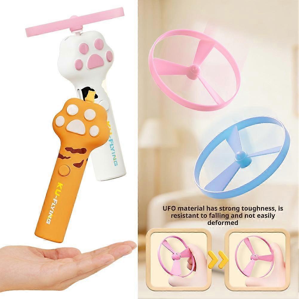 Cat Flying Disc Launcher Toy - USB Rechargeable Glow in Dark Pet Game