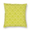 Victorian Chartreuse Yellow Square Pillowcase Polyester Linen Velvet Pattern Zip Decorative Throw Pillow Case Car Cushion Cover