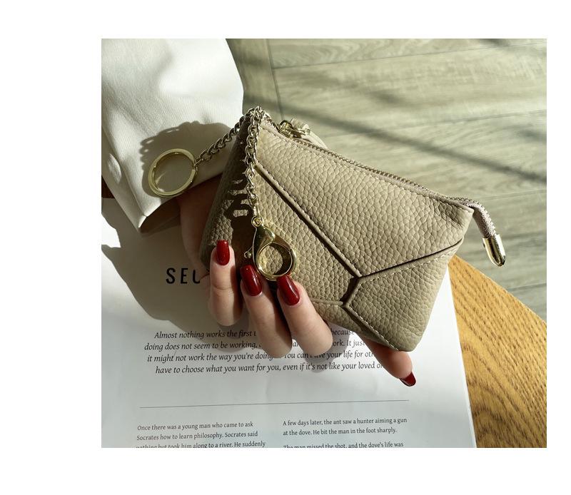 Cowhide Women's Zipper Coin Pouch - Multifunctional Small Purse & Key Holder