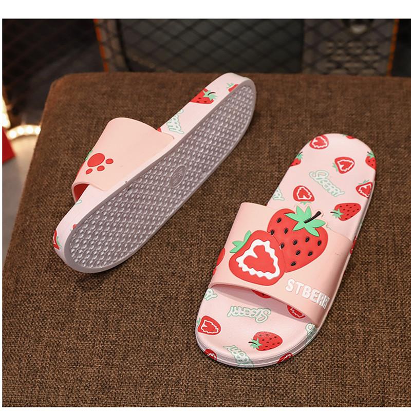 Fashion Mazefeng Brand New 2024 Women Slippers Open Toe 2cm Heels Cute Cartoon Fruit Stylish Soft Comfort Non-Slip Bathroom Summer 36-41