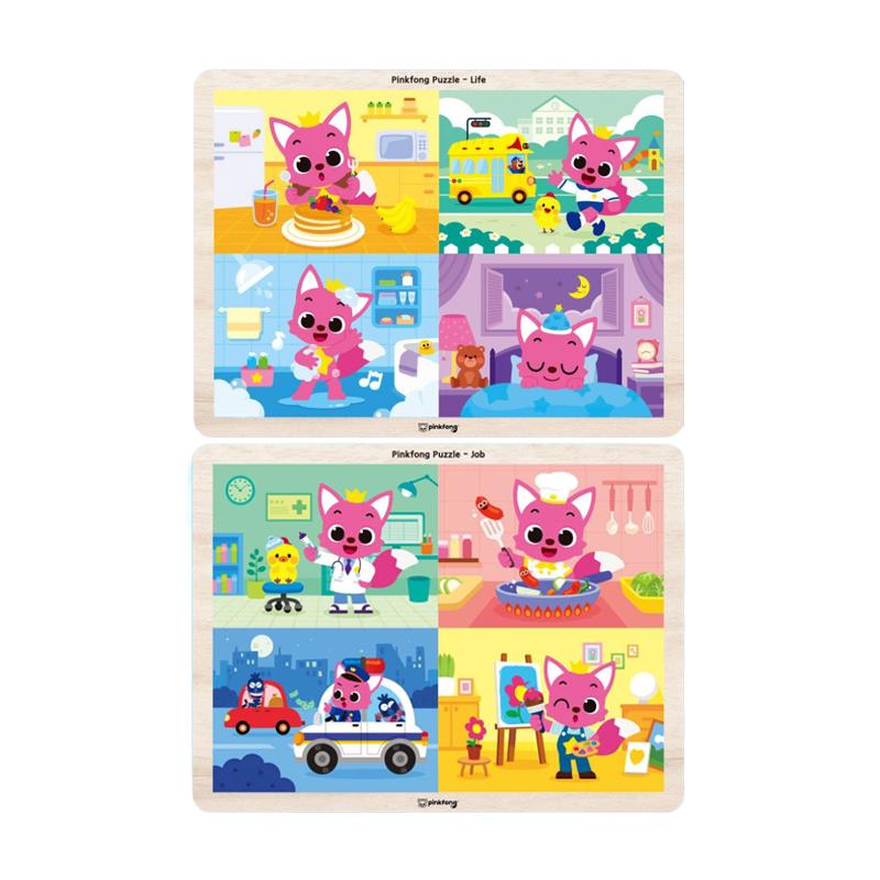 KC-Certified – Pinkfong Wooden Puzzle 24 Pieces (Job Theme / Daily Life Theme) 3 Options