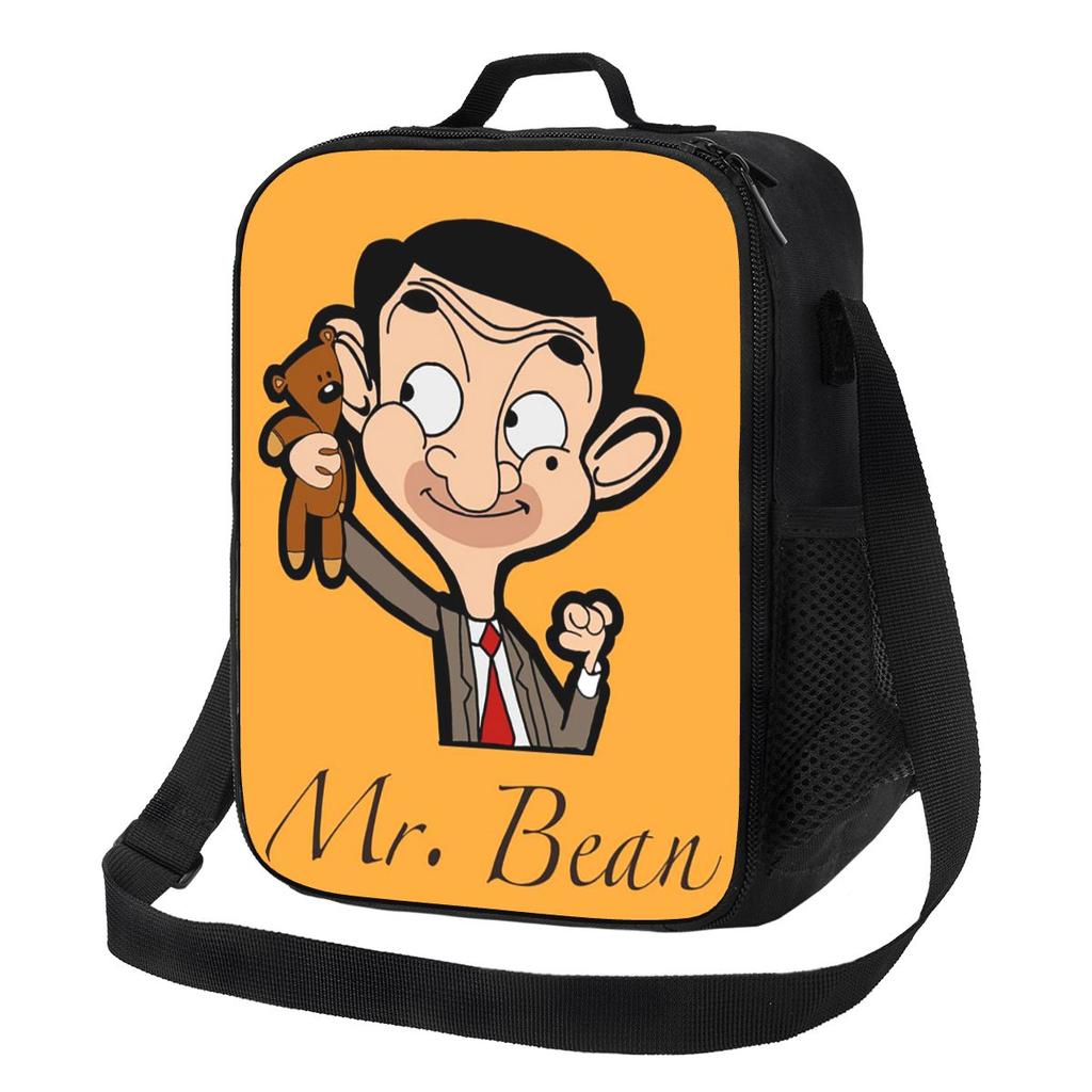 Mr. Bean Cartoon Insulated Lunch Bag for Women Picnic Storage Food Boxes Portable Container Cooler Thermal Lunch Box Tote