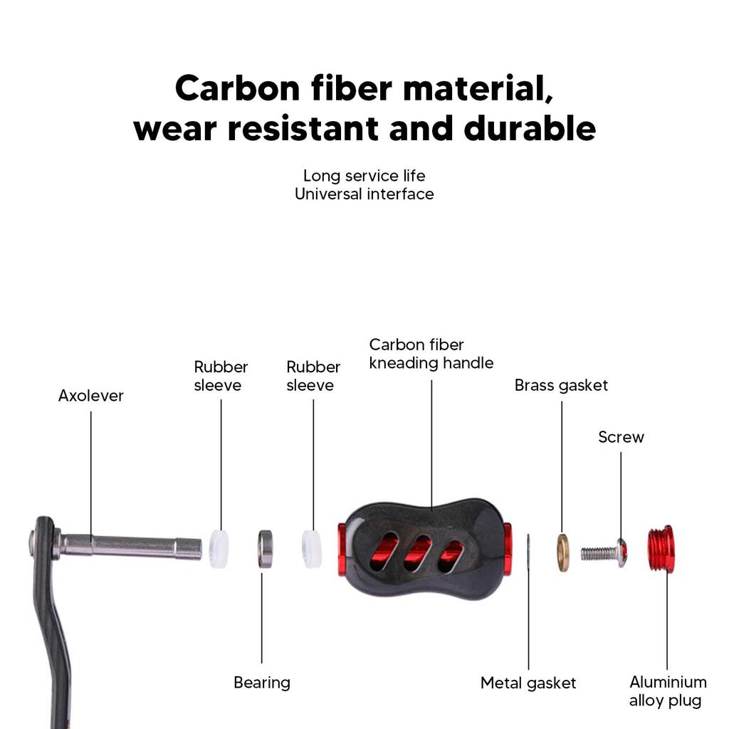 J-ouuo Ручка для рыболовной катушки Углеволокно Двойная ручка для кастинговой катушки D S A Легкая Простая замена (85мм)