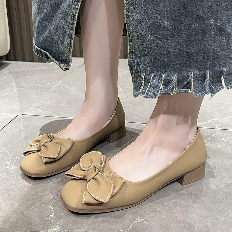Super Beautiful Bow Shallow Mouth Doudou Women's Shoes New Summer One-pedal Soft-soled Single Shoes Flat-soled New Single Shoes