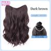 WTB Синтетический парик Женские длинные вьющиеся волосы Цельный U-образный французский наращивание 4 зажима Накладные волосы Коричневые черные термостойкие искусственные волосы