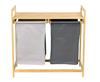 HANOI bamboo laundry or toy basket, 2 compartments, DUO COLOR