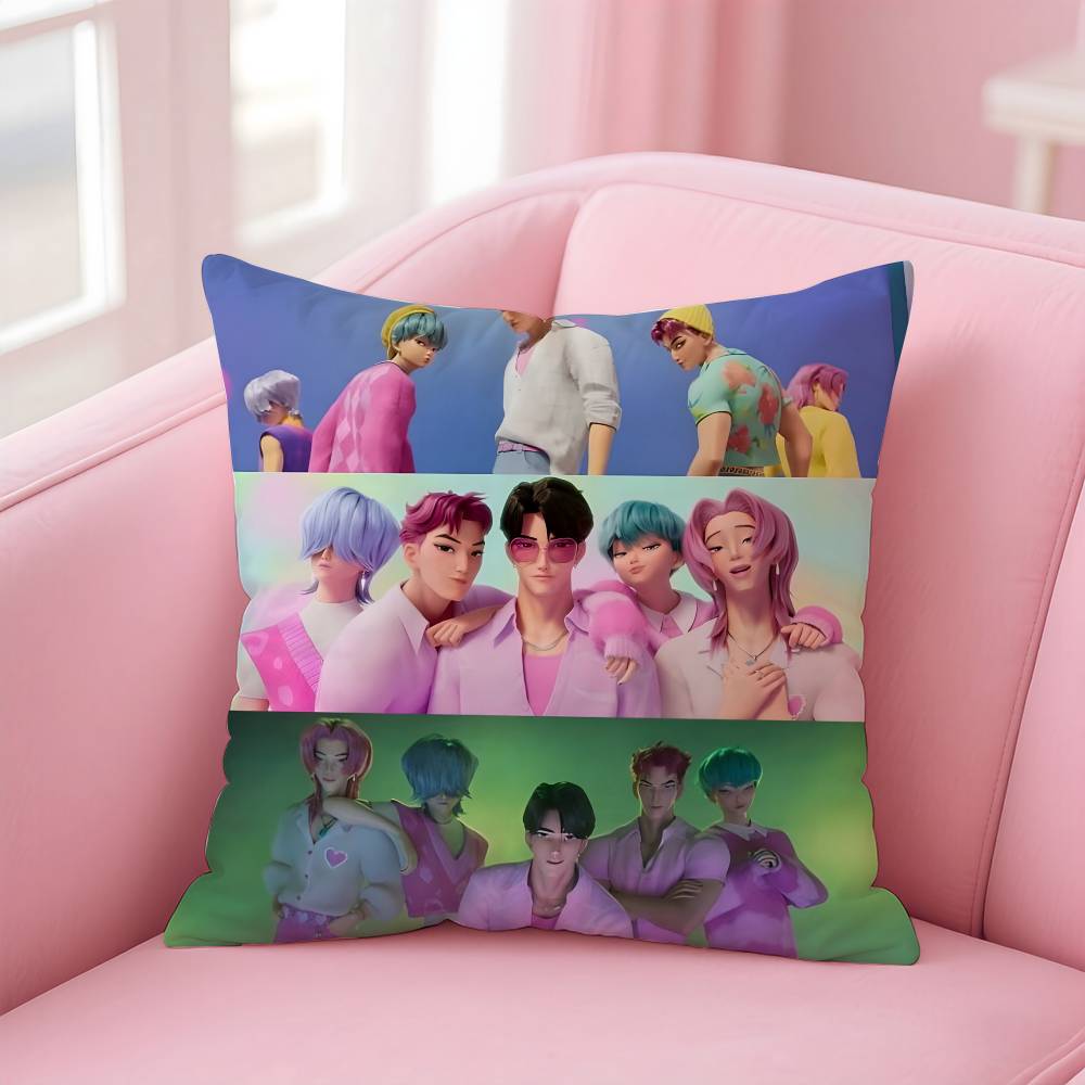 Saja Boys Kpops D-Demon H-Hunters Pillow Case Pattern Printed Pillowcase For Living Room Sofa Cushion Cover & Bedroom Decor