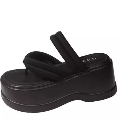 Модные 8 см новые тапочки на толстой подошве для женщин модные домашние тапочки на платформе для летней верхней одежды нескользящие высокие тапочки для женщин