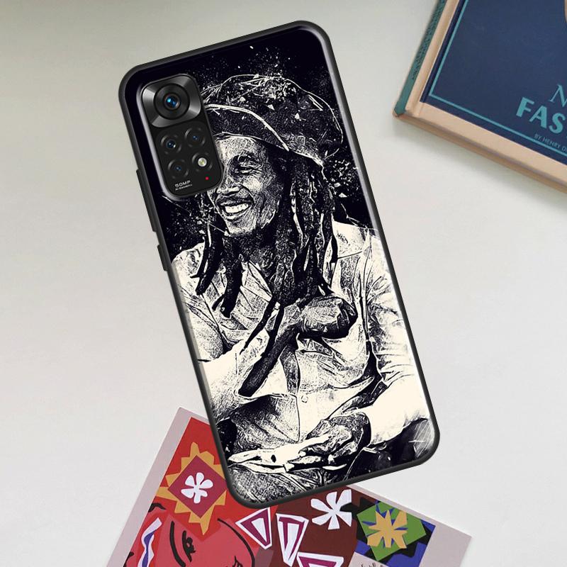 Чехол Bob Marley для Xiaomi Redmi Note 14 Pro 13 12 11 9 10 15 Pro Plus Redmi 15 C 14C 13C 10C 12C