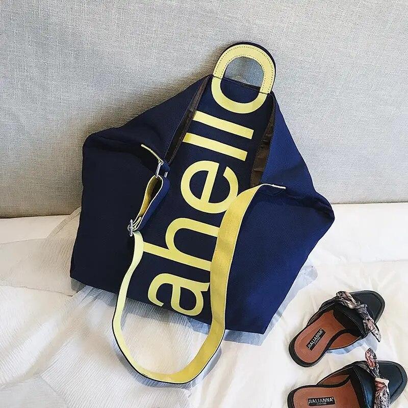 Большая сумка женская, новинка 2018 года, холщовая женская модная портативная сумка-тоут с буквами, широкополосная сумка большой вместительности