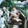 Рождественские украшения для дома, подвесные украшения, смола, обнимающие фигурки Санта-Клауса, мини-подвеска Санта-Клауса, украшение для рождественской елки