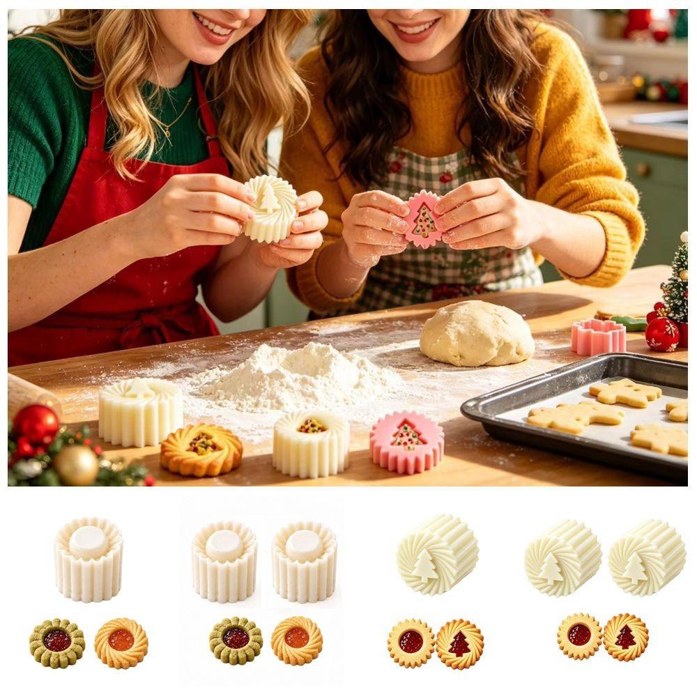 1/2pcs Detachable Christmas Tree Pastry Mold Non-Stick Cookie Stamp Moulds Kitchen Craft