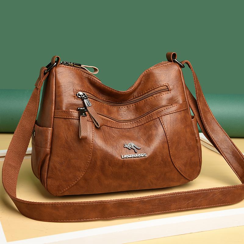 Middle-aged Women's Bag Mother Bag Women's Fashion Soft Leather Large Capacity Single Shoulder Crossbody Bag