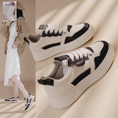 2025 г. Белые спортивные туфли в корейском стиле для женщин: Весна и осень, повседневный и модный (Модель H6519)