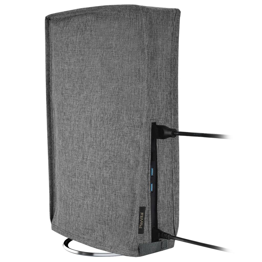 Вертикальный пылезащитный чехол для PlayVital ps5 slim digital Нейлоновый вертикальный пылезащитный чехол для ps5 slim digital version консольная версия, [серый]