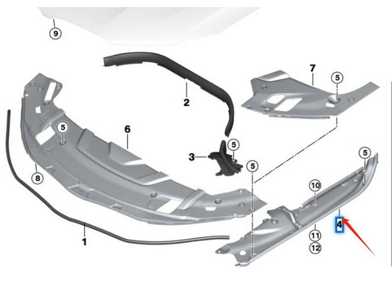 Уплотнитель крыла BMW 7 Series G11/G12 (51767347399/51767347400)
