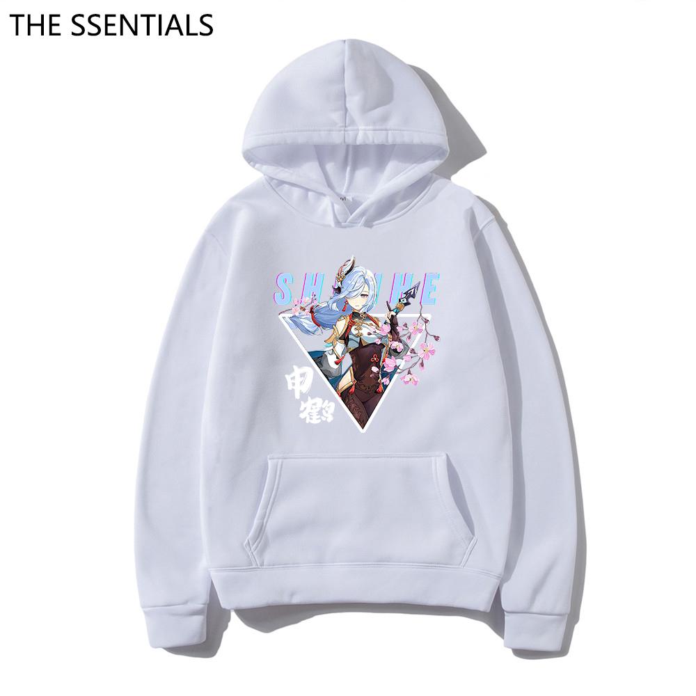 Shenhe Толстовка унисекс Harajuku Графический Kawaii Genshin Impact Толстовки унисекс Зимний эстетический пуловер Толстовки Genshin Толстовка Топы