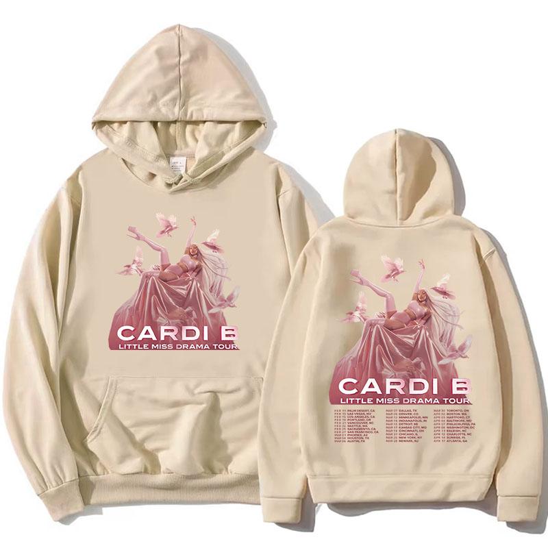 Худи LittleMiss Drama Tour Свитшоты с графическим принтом певицы Cardi B Зимние флисовые повседневные худи-пуловеры Унисекс Уличная одежда