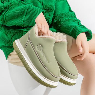 Унисекс Домашние водонепроницаемые пуховые тапочки женские зимние плюшевые тапочки пушистые хлопковые ботиночки нескользящие зимние сапоги на платформе Botas Mujer