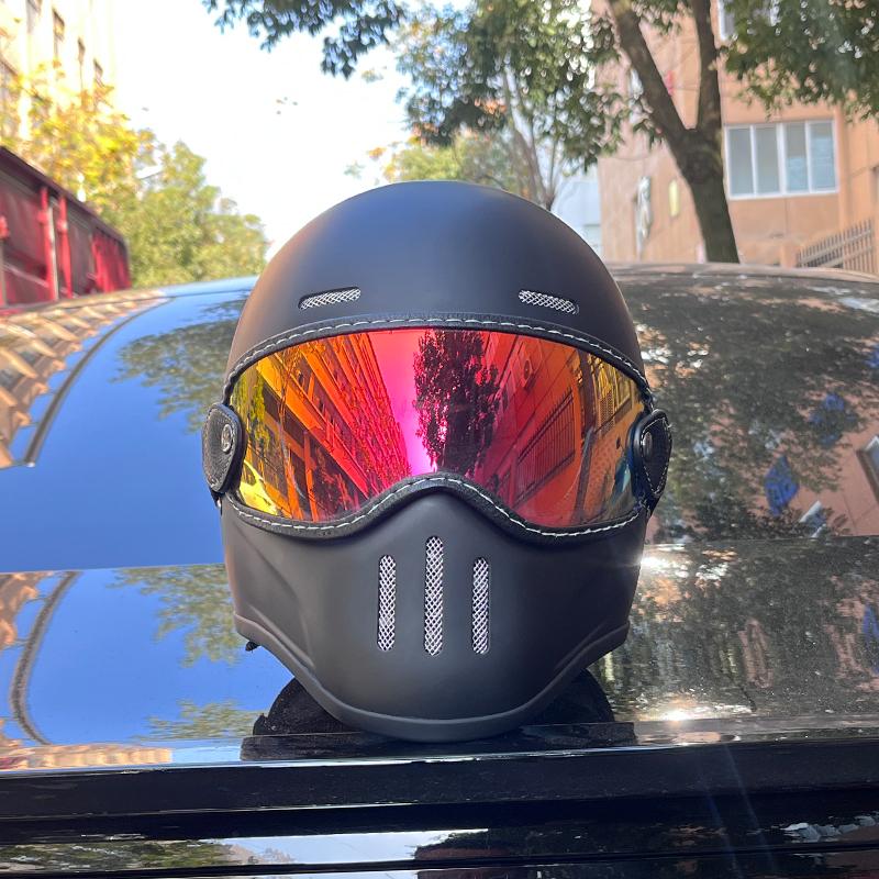 Панк ретро мотоциклетный шлем мотогоночный шлем мотокроссовый шлем Capacete винтажный шлем полный шлем для езды на мотоцикле