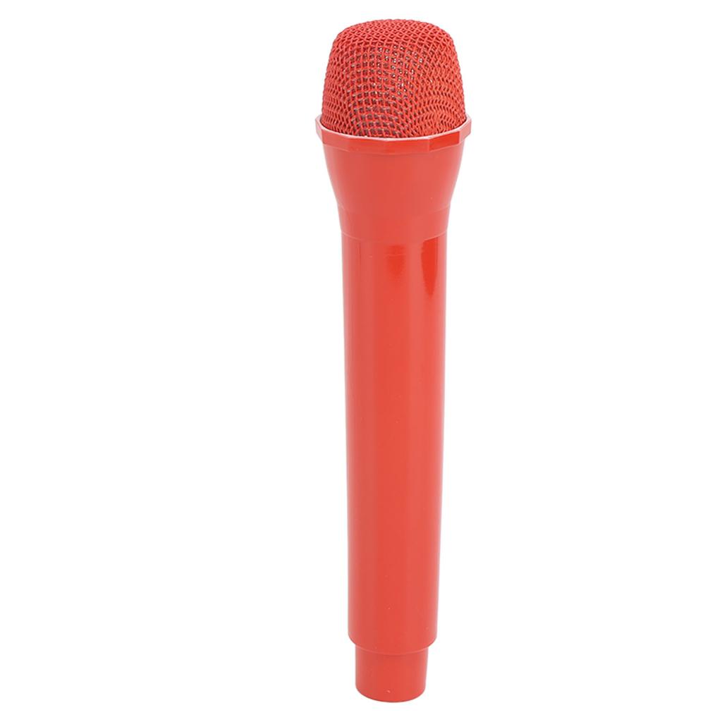 Pretend Play Microphone Toy Portable Smooth Bottom Realistic ABS Plastic Microphones Props for Performance Interview Red