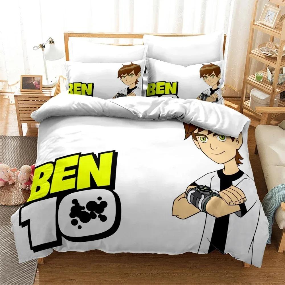 3D мультфильм Ben10 пододеяльник с наволочкой комплект постельного белья односпальная двуспальная кровать двуспальная кровать размера «king-size» комплект для домашнего текстиля