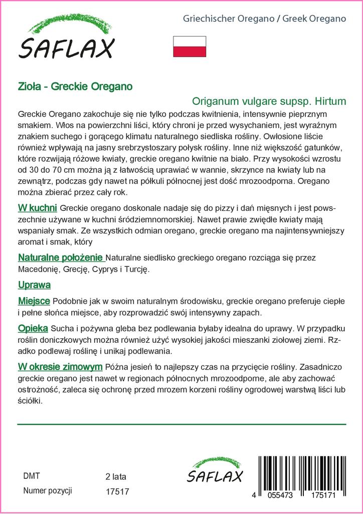 SAFLAX Garden in the Bag - Орегано греческий - 600 семян - С субстратом в подходящем пакете - Origanum vulgare