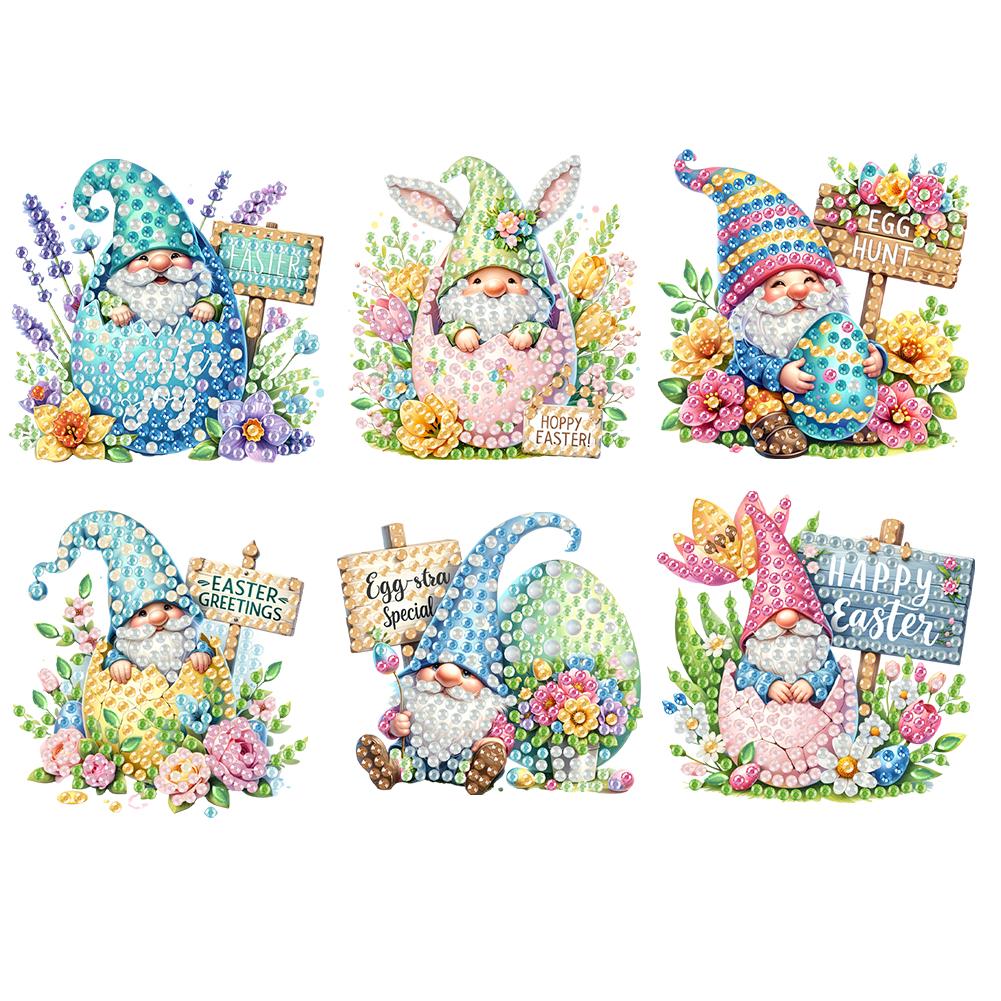 Easter Pattern Acrylic Diamond Art Refrigerator Magnet Diamond Painting Fridge Magnets Crystal Sparkling Diamond Magnets Set