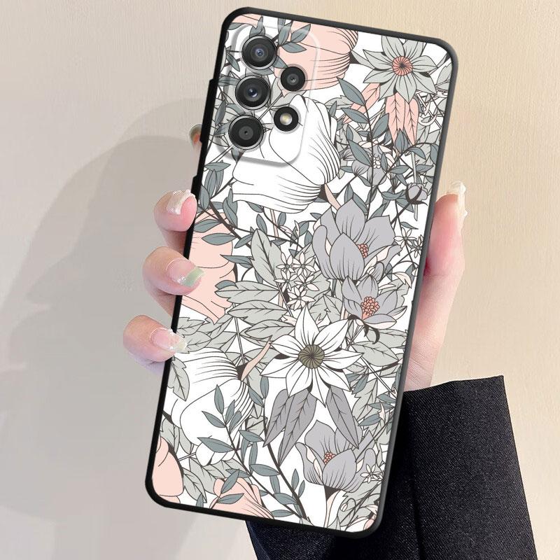 Красивый чехол для телефона с цветком кактуса и цветочным листом для Samsung Galaxy A72 A71 A31 A51 A33 A22 A13 A21s A23 A52 A53 A32