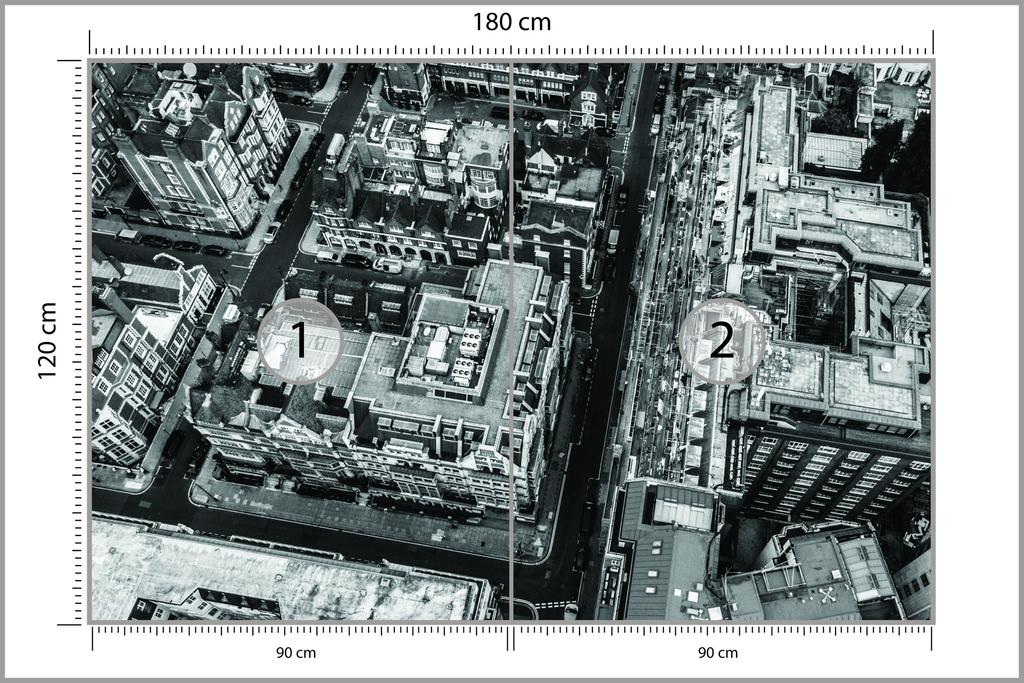 Photomural London Black And White Structural Vinyl 180x120