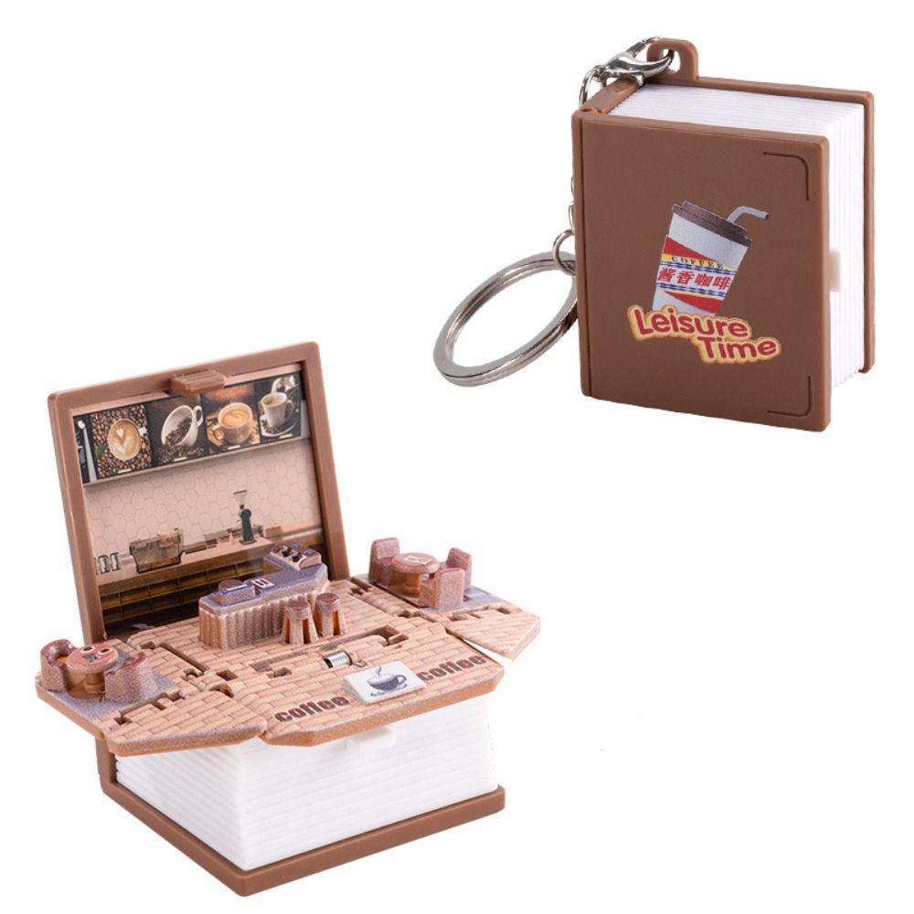 Foldable Bag Funny Pendant Novelty Finger Key Rings Fashion Mini 3D Book Keychains  Birthday Gift