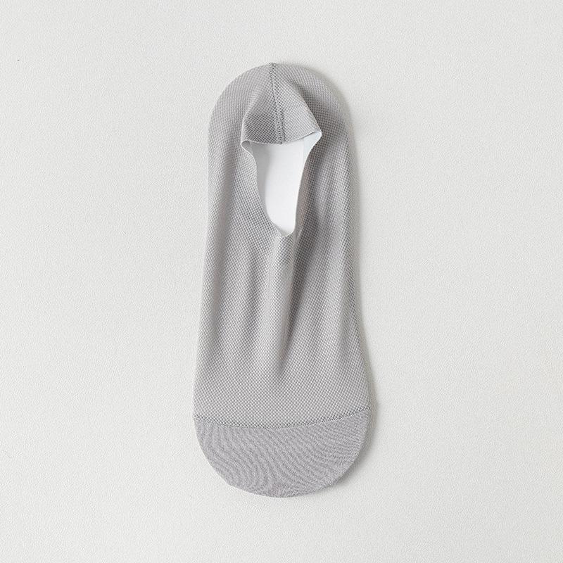 Summer Socks Hollow Out Mesh Breathable Invisible No Show Sock Slippers Solid Color Silicone Non-slip Low Cut Boat Socks