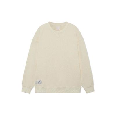 Li Ning Sports Fashion Series однотонный свободный свитер с круглым вырезом и длинными рукавами, унисекс-толстовка, белый цвет AWDR863-1
