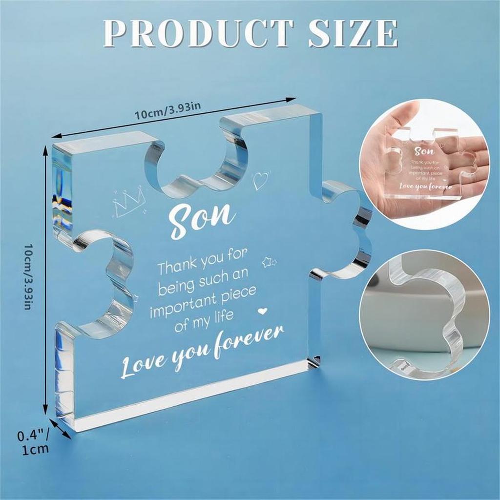 Акриловые блоки-пазлы с гравировкой, подарки для мальчиков от мамы, украшение стола, подарки для сына, Рождество, юбилей, выпускной