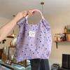 Tote Bag Sozakka Floral Bag Simple Canvas Commute Flower Handbag Shopping Bag Underarm Bag Single Shoulder Bag Unisex