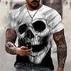Men's T-shirt Summer Fashion Skull Theme 3D Men Cool Street Print TShirt Horror Series Tough Short Sleeve Men Large Size Top Tee
